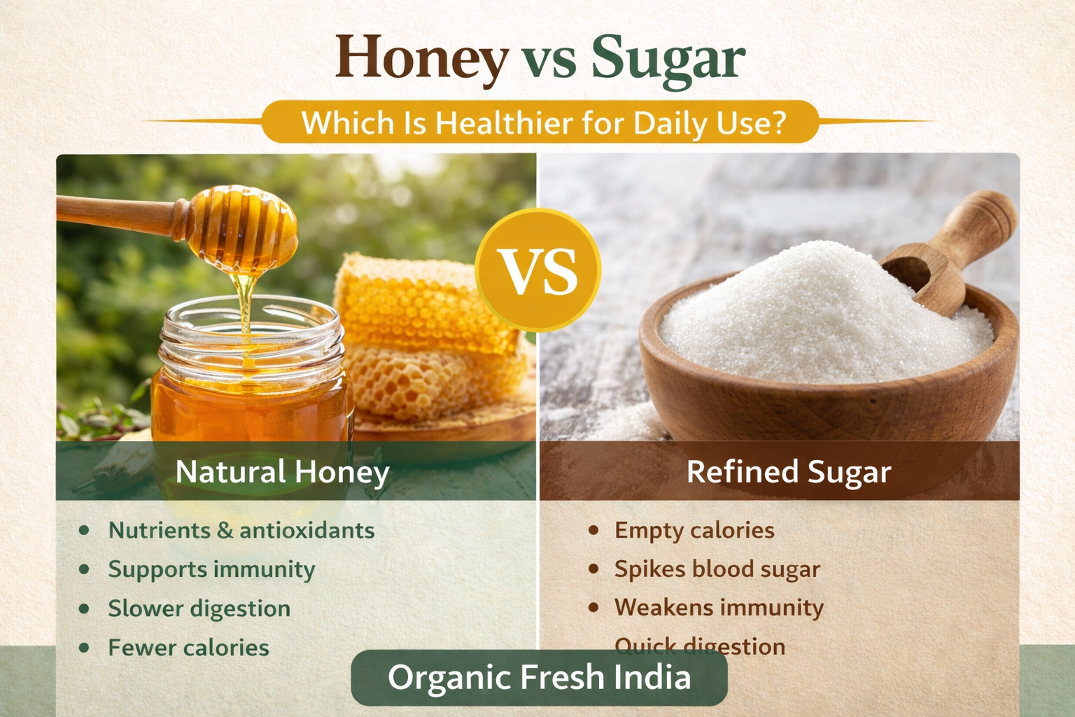 Honey vs Sugar: Why Natural Honey Is a Healthier Choice for Indians